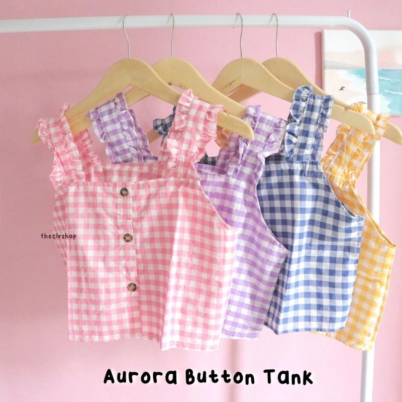 AURORA BUTTON TANK PLAID